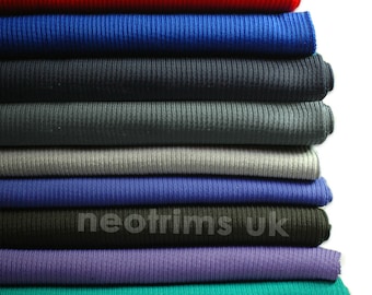 Material elástico de la cintura de tela tejida de costilla, camiseta deportiva de poliéster acanalada 2x2, amplíe las ronchas y los puños de las chaquetas viejas.11 colores, Neotrims