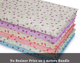 Floral Fabric Vintage Crafts Rosebuds Pattern Material By The Yard or No Brainer 5 Meters Bundle Sale Imitation Chintz Home Décor Fabrics