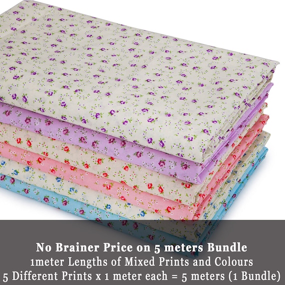 Floral Fabric Vintage Crafts Rosebuds Pattern Material By The Yard or No Brainer 5 Meters Bundle Sale Imitation Chintz Home Décor Fabrics