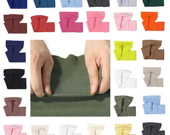 Cinturillas de elastano de punto acanalado, tiras acanaladas, tejido elástico Neotrims 2 x 2, mango suave, gran recuperación, resistente. Utilice puños, cuellos y bordes ribeteados.