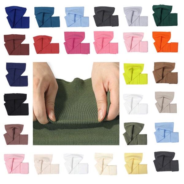Knit Rib Elastane Waistbands Ribbing Strip,Neotrims Stretch 2 x 2 Fabric,Soft Handle,Great Recovery,Resilient.Use Cuffs,Collars,Welt Edge.