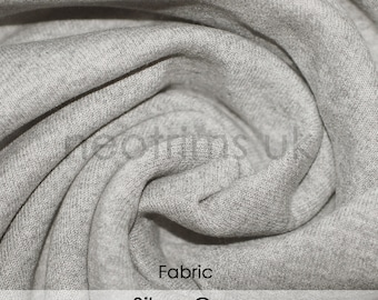 Grey Sweatshirt Fabric,Silver Grey Fleece Jersey Stretch Knit Hoodies British Fabric,Wholesale Medium Weight,200cm Wide,35Colors,Neotrims UK