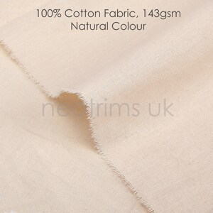 Tela Calicó 100% Algodón Sin Teñir, Color Crema Natural, También Blanco y Negro, Bordado Suave Superior, Material de Lona Ligero, 145 g/m², 60" de Ancho imagen 7
