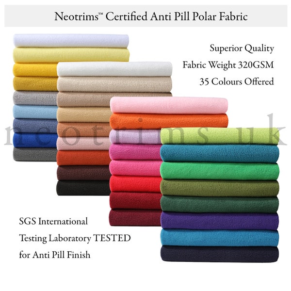 1 Metre Polar Fleece Fabric, Anti Pill Finish, Medium 320 Grams Weight, Quality Fabric & Material, Sewing and Crafts, Neotrims Textiles