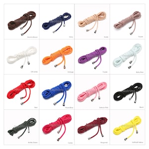 Neotrims Hoodie Drawstring Cotton Cord,6mm Round with Metal Toggle End Stoppers.For Sweatshirts,Pants,Joggers,5yds Cord + 6pcs Toggles Set