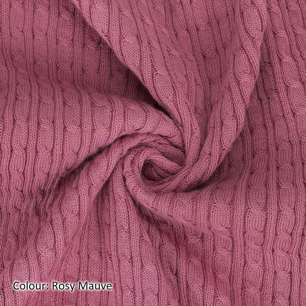 Selvage Edge Crafts /& Sewing Knitted Sweater Style Quality Fabric and Material Neotrims Textiles Brown Cable Twist Knit Fabric