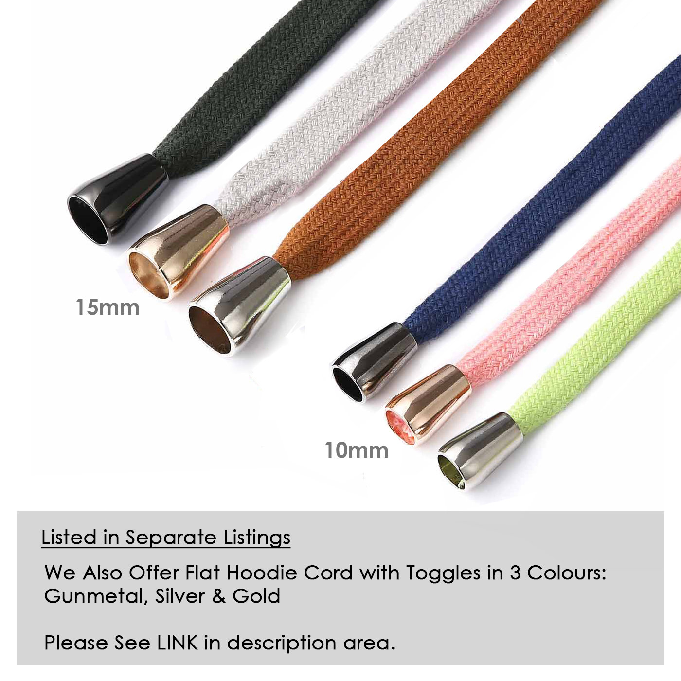 Rope Draw String Flat Cotton Drawstring Tape Cord Rope,10 & 15mm,garment Hoody ...