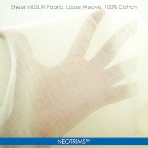 MUSLIN Fabric,100% Cotton,Loose Weave Cheesecloth,Optic White & Ecru Natural,Sheer Gauze Material Dressmaking,Curtains,Crafts Neotrims UK