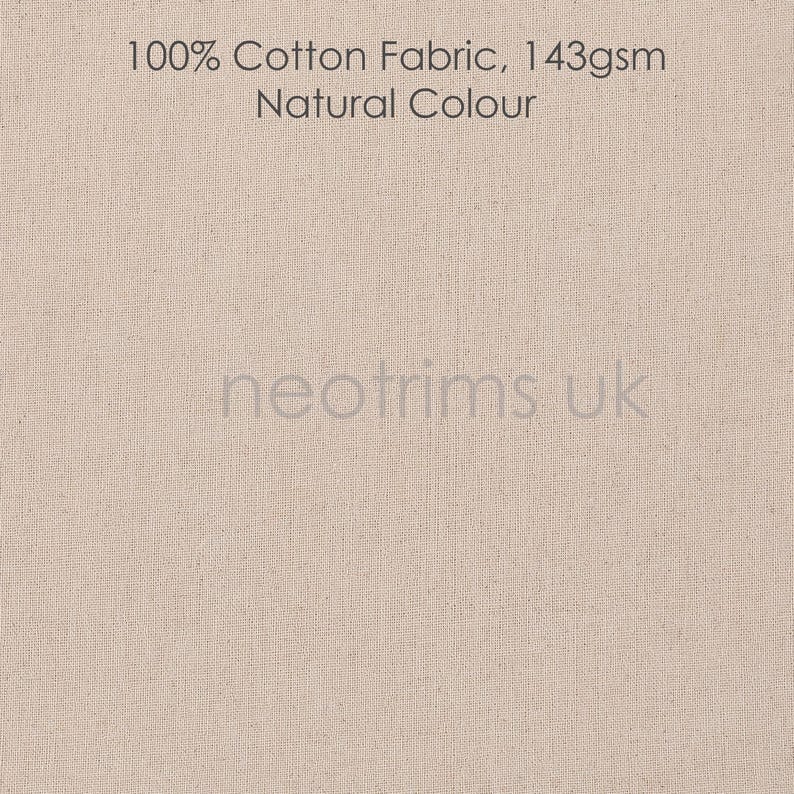Tela Calicó 100% Algodón Sin Teñir, Color Crema Natural, También Blanco y Negro, Bordado Suave Superior, Material de Lona Ligero, 145 g/m², 60" de Ancho imagen 8