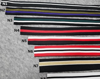 Knit Rib Cuff & Neck Trim Stretch Striped Ribbing, Revamp Old or for New Garments Cut and Sew,8 Styles, Sports Feel 100% Polyester Trimming