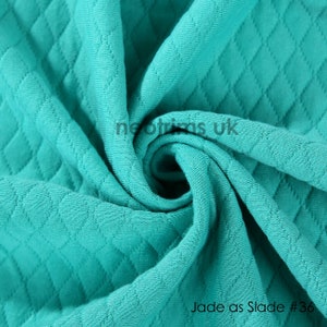 Jade as Slade , Cotton Feel Diamond Quilt Fabric, Knit Jersey Double Layer Material, Photography Apparel, Sewing/Crafts, Neotrims Textiles