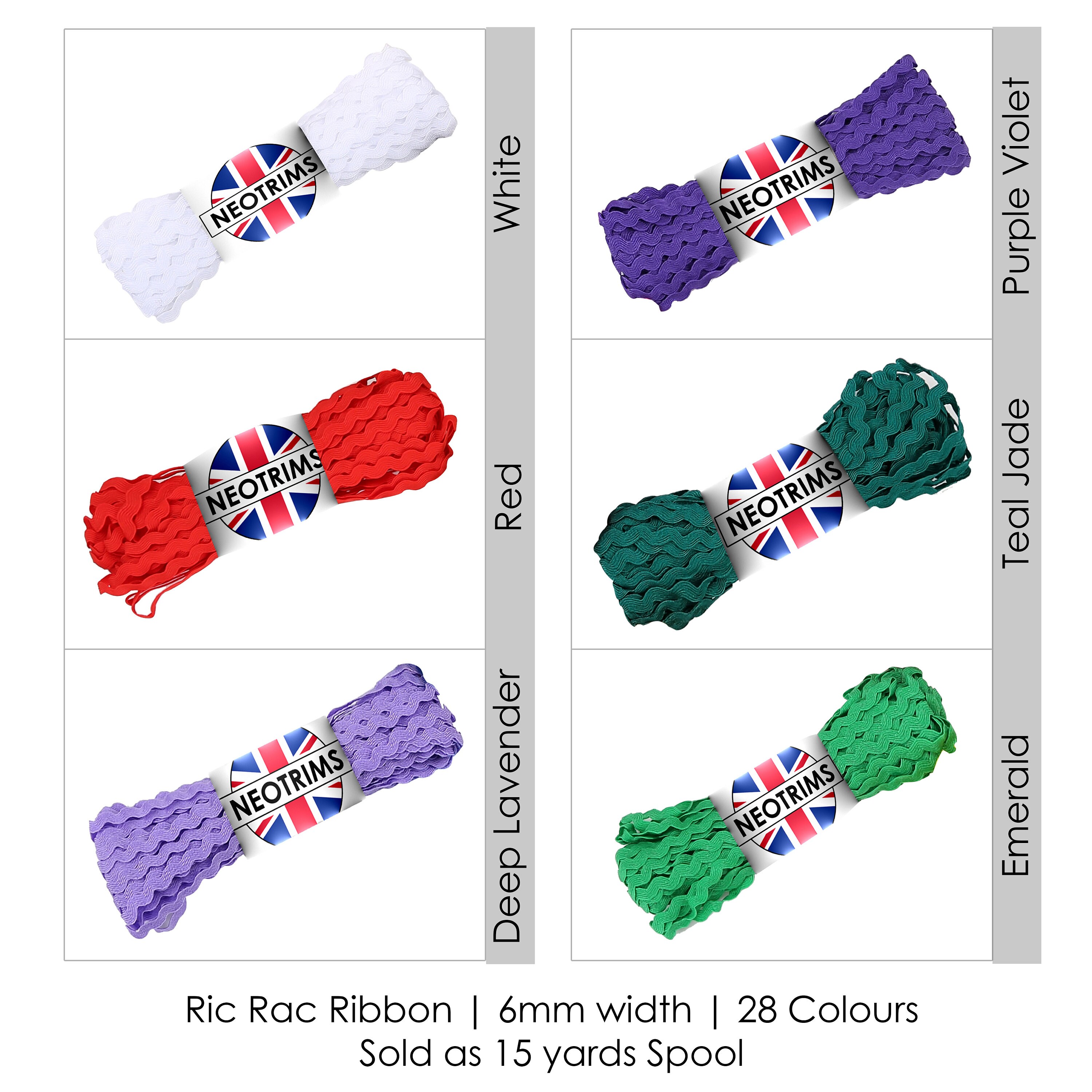 Grosgrain Ribbon Ric Rac Ric Rac Ribbon 15 Yards,6mm Sewing Trimming,28 Colors.rik Rak S Bend ...