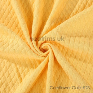 Kornblume Gold, Quilt Stoff Cotton Feel Rautenmuster, Doppelschicht Jersey, Fotobekleidung, Nähen/Handwerk, Neotrims Textilien