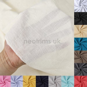 Plain 100% Cotton Fabric 150cm Wide Midweight 140gsm 60SQ Sewing Craft  Dressmaking Quilting Clothes Lining 26 Colours - HALF A METRE *