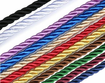 8mm Twisted Cord,Furnishing Cushion Upholstery Barley Twist Thick Silky Braid Rope,Un Flanged Piping Home Décor Trim by Neotrims. 10 Meters