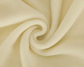 Off-White Ivory Polar Fleece Fabric, Anti Pill Finish, Medium 320 Grams Weight, Quality Fabric & Material, Sewing / Crafts, Neotrims Textile
