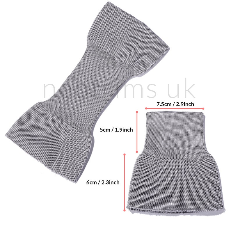 Puede incluir: Tejido de punto gris para proyectos de costura. El tejido mide 7,5 cm / 2,9 pulgadas de ancho, 6 cm / 2,3 pulgadas de largo y 5 cm / 1,9 pulgadas de alto.