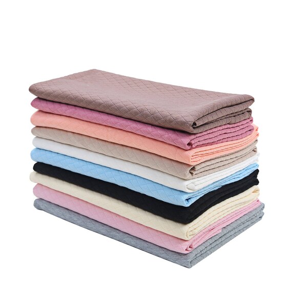 Cotton Feel Diamond Quilt Fabric Knit Jersey Double Layer Etsy