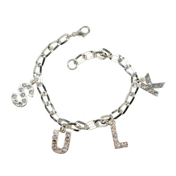 Silver Metal Chain crystal Diamante Letter Charms clasp 20cm glam Bling Jewelry Trimming Attachment.ab Stones apparel Accessory crafts Etsy Ireland