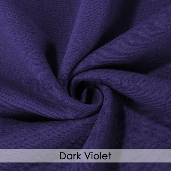 Purple Sweatshirt Fleece Fabric,Violet Fleece Brushed Back Hoodies Jersey Material,Medium Weight,200cm Wide,35Colors,Dressmaking Neotrims UK
