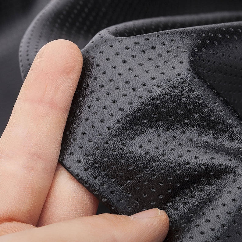 Muestra de tela Aertex de PVC de PU de piel sintética, solo 12x8 cm, resistente al agua, Material suave elástico, tela de calidad, costura y manualidades, Neotrims Black