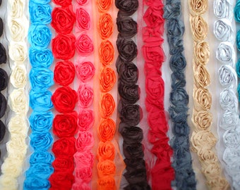 Soft Crushed Roses Chiffon Trimming on Net Base, Ribbon by the Yard, Quality Fabric & Material, Sewing and Crafts, Neotrims Textiles, Cheap