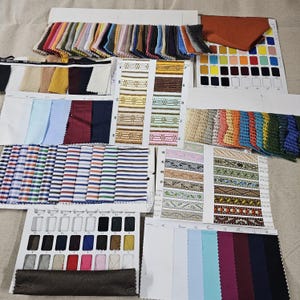 Stofstalen om te maken Modeontwerp Textiel Kleurvoorspellingsboek Visuele presentatie Verhaalborden, 10 mixkaarten Stoffen Lintversieringen