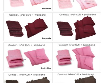 Minky Fabric Elastic Cuff Rib Knit 2x2 Ribbing,Wrist Cuff 1 Pair (2 ...