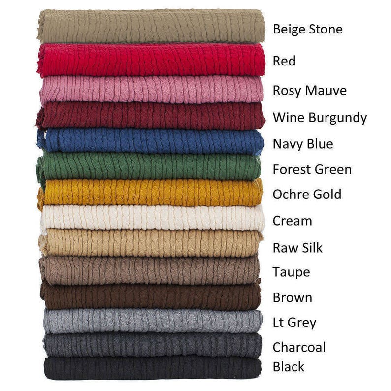 Selvage Edge Crafts /& Sewing Knitted Sweater Style Quality Fabric and Material Neotrims Textiles Brown Cable Twist Knit Fabric