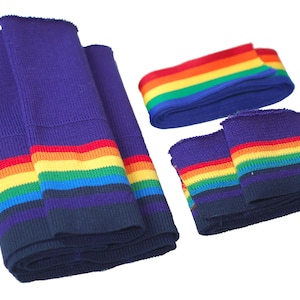 Knit Rib Neck Band,Cuff,Waistband Edge Trimming.Rainbow and machining Knitted Tape.15cm Waistband,5cm Hem Trim and 3cm Wide Tape