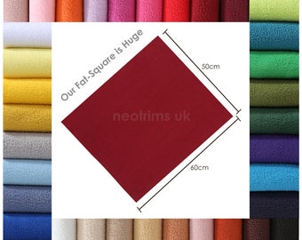 Polar Fleece Fabric LARGE Fat Squares / Quarters.Great Value Size,Super Soft Handle,37 Colors,Anti Pill Test Approved.Neotrims UK