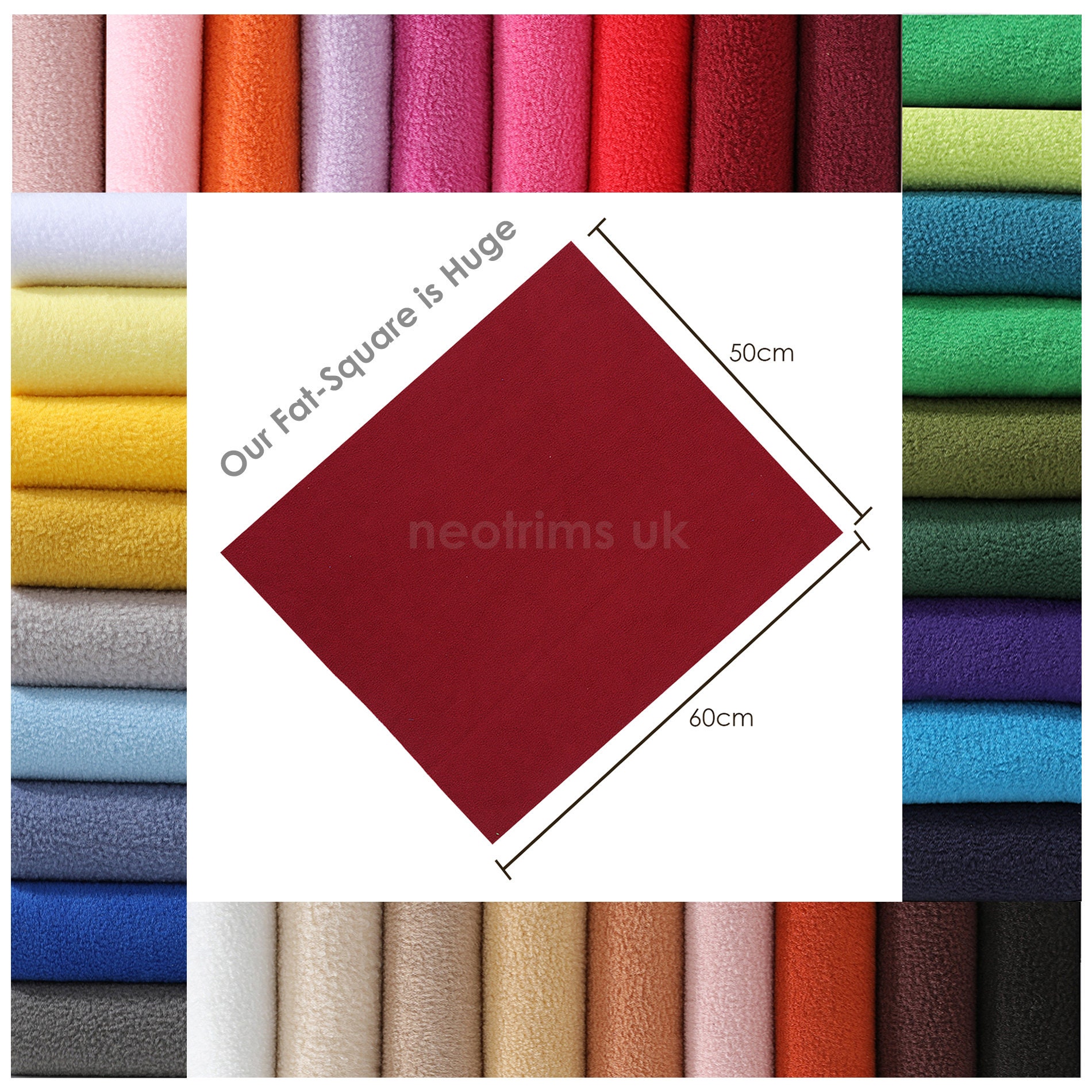 Polar Fleece Fabric LARGE Fat Squares / Quarters.great Value Size