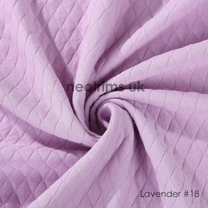 Lavendel, Cotton Feel Diamond Quilt Stoff, Strick Jersey Zweilagig Material, Fotografie Bekleidung, Nähen/Basteln, Neotrims Textilien