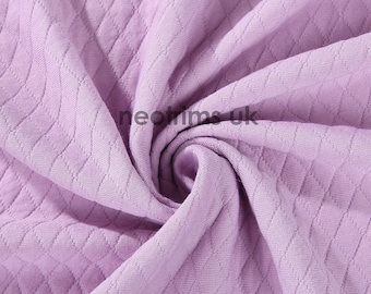 Lavender, Cotton Feel Diamond Quilt Fabric, Knit Jersey Double Layer Material, Photography Apparel, Sewing/Crafts, Neotrims Textiles