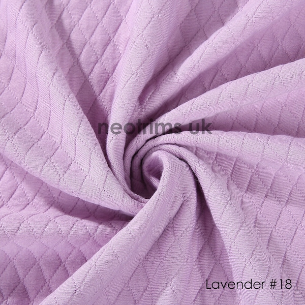 Lavender, Cotton Feel Diamond Quilt Fabric, Knit Jersey Double Layer Material, Photography Apparel, Sewing/Crafts, Neotrims Textiles