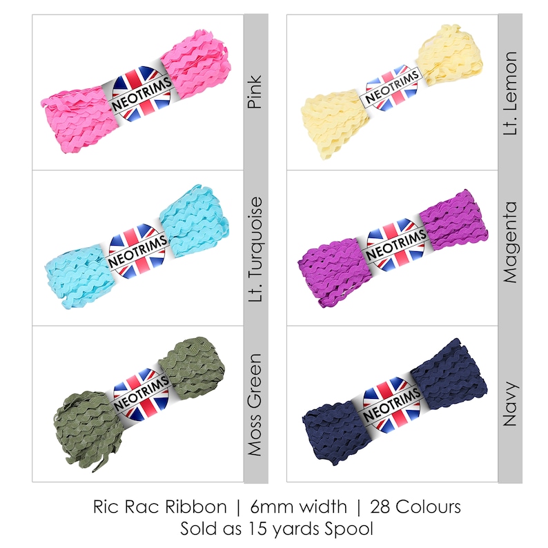 Decorative Ric Rac Ribbon Ric Rac Ribbon 15 Yards,6mm Sewing Trimming,28 Colors.rik Rak S Bend ...