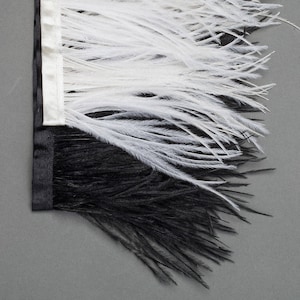 Real Ostrich Feather Satin Ribbon, Trimming Fringe 9-11cm, Decor, From ...