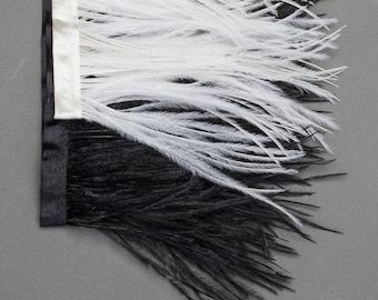 Real Ostrich Feather Satin Ribbon, Trimming Fringe 9-11cm, Decor, From UK, Quality Fabric & Materials, Sewing and Crafts, Neotrims Textiles