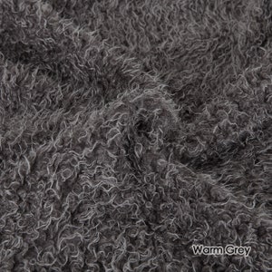 Warm Grey Pile Fabric, Soft Sheep Wool Fleece, Photography Backdrop, Quality Fabric & Material, Sewing and Craft, Neotrims Textiles