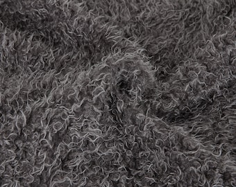 Warm Grey Pile Fabric, Soft Sheep Wool Fleece, Photography Backdrop, Quality Fabric & Material, Sewing and Craft, Neotrims Textiles