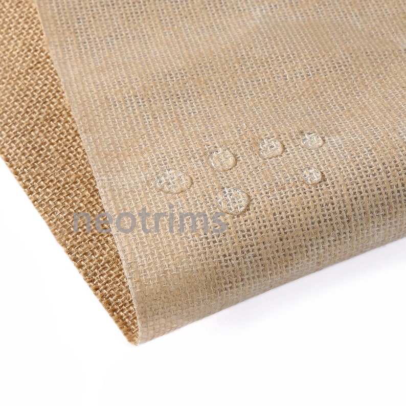 Widest Width on market.10.5 Oz,290GSM Weight. Hessian Fabric Laminated Material Natural Jute Burlap with Waterproof Coating.162cms,60wide