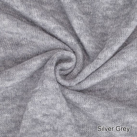 Silver Grey Soft Jersey Knit Purl 