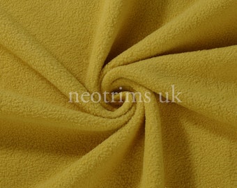 Ochre Gold Polar Fleece Fabric,Anti Pill Finish, Medium 320 Grams Weight, Quality Fabric & Material, Sewing and Crafts, Neotrims Textiles