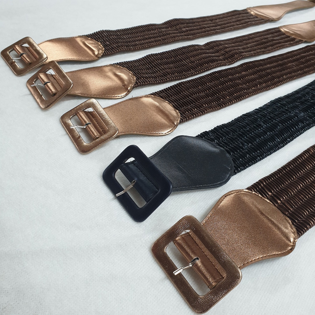 Cinture elastiche larghe in vita, Nero Bronzo Marrone, Lotto di