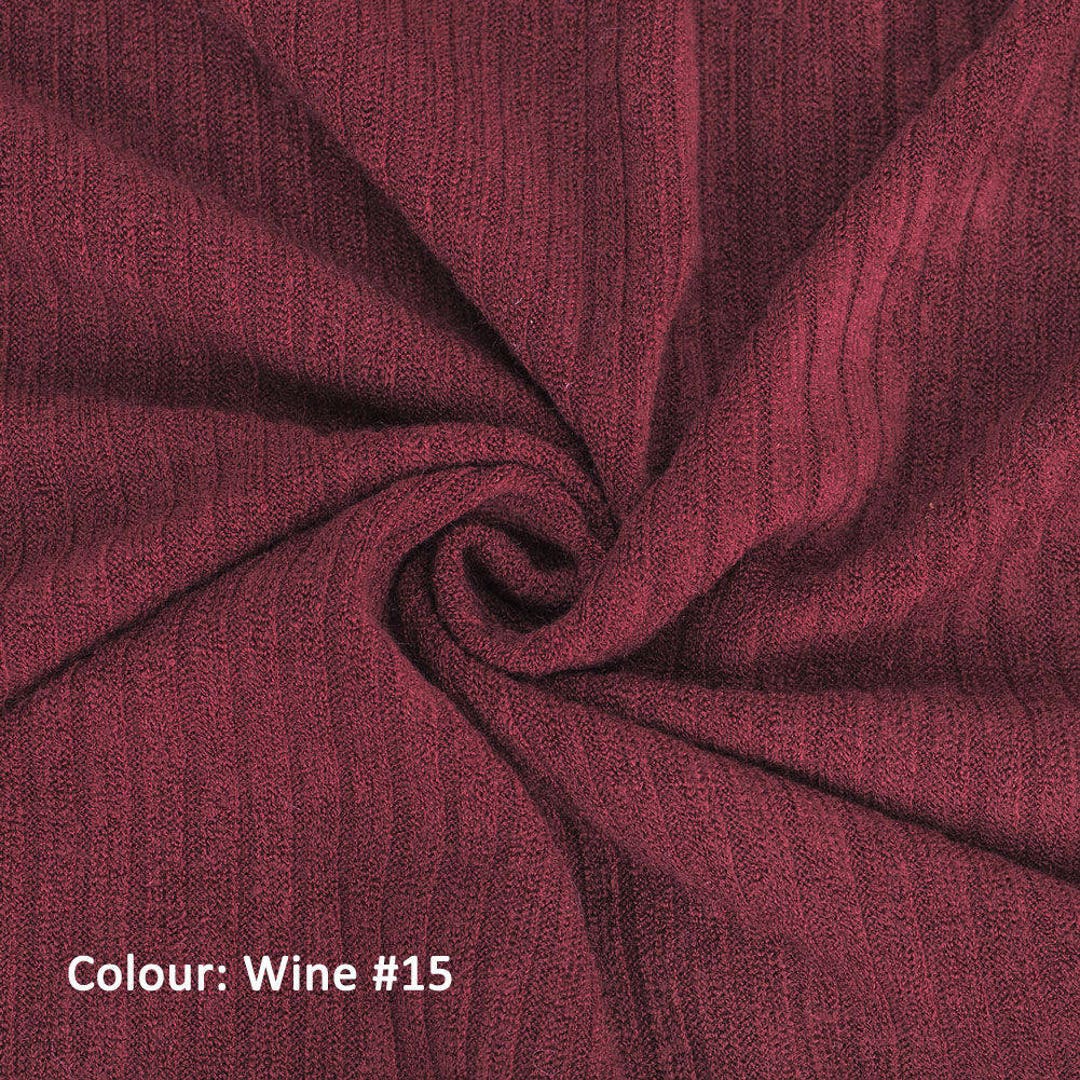 Wine Ribbed Knit Texture Wine, 1 Meter, 4x2 Rib Effect Knit Jersey Fabric, Stretch/resilient ...
