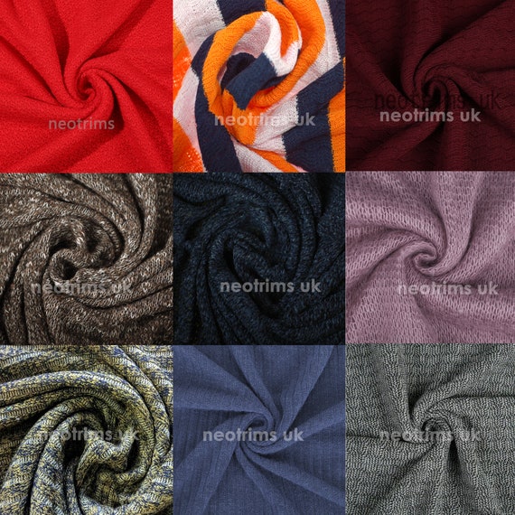 Rib Knit Fabrics Jersey Material Dress Making Remnants Crafts   Etsy