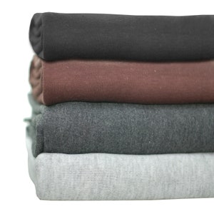 Interlock Knit Rib Jersey Fabric Cotton,Strech Material T Shirt Weight,Apparel Crafts.Brown 65 -100cms Tubular Width CLEARANCE