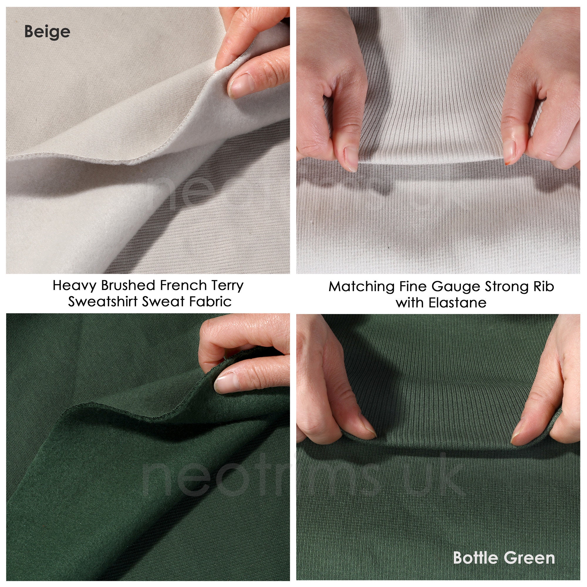 Sweatshirt Fabric Heavy Brushed Jumbo Fleece Cotton French Terry 
