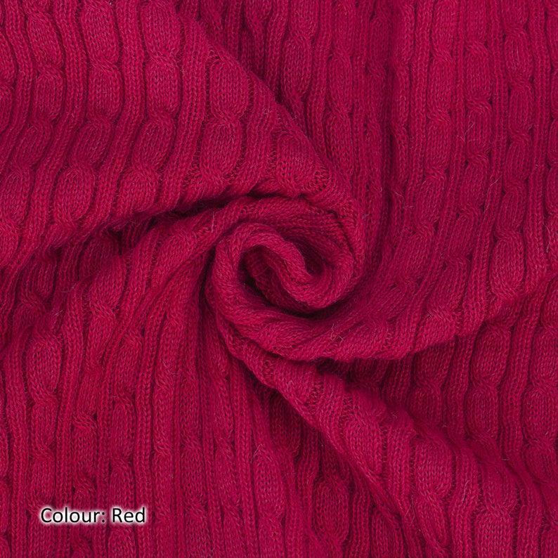 14 Colours Cable Twist Knit Fabric Selvage Edge Knitted Etsy