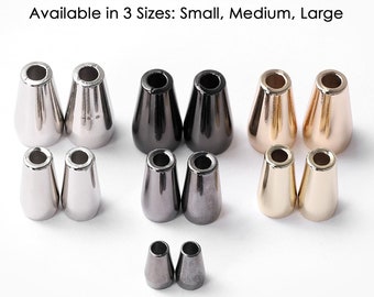 Metal Cord end Toggles, Draw String Hoodie cord ends, Gunmetal Silver & Gold. for Sweatshirt Hoodies Pants and Garments